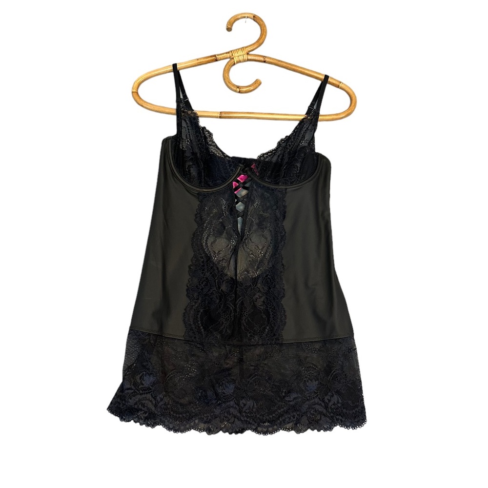 La Senza | Black Lace Open Back Lingerie Bustier‎ Top Size M